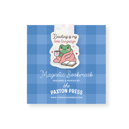 Reading is my Love Language, Cozy Frog Holographic Magnetic Bookmark
