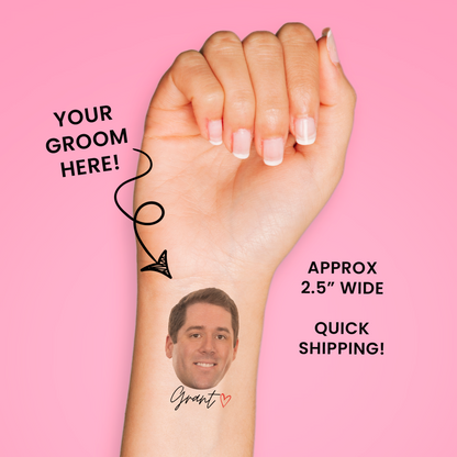 Custom Groom Face Temporary Tattoos for Bachelorette Party