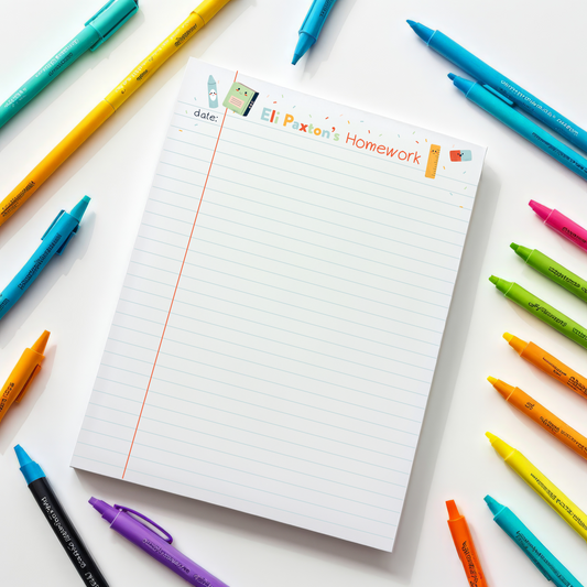 Personalized Homework Notepad