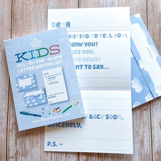 Kids Fill-in Fold Up Letter Set of 10 - Clouds