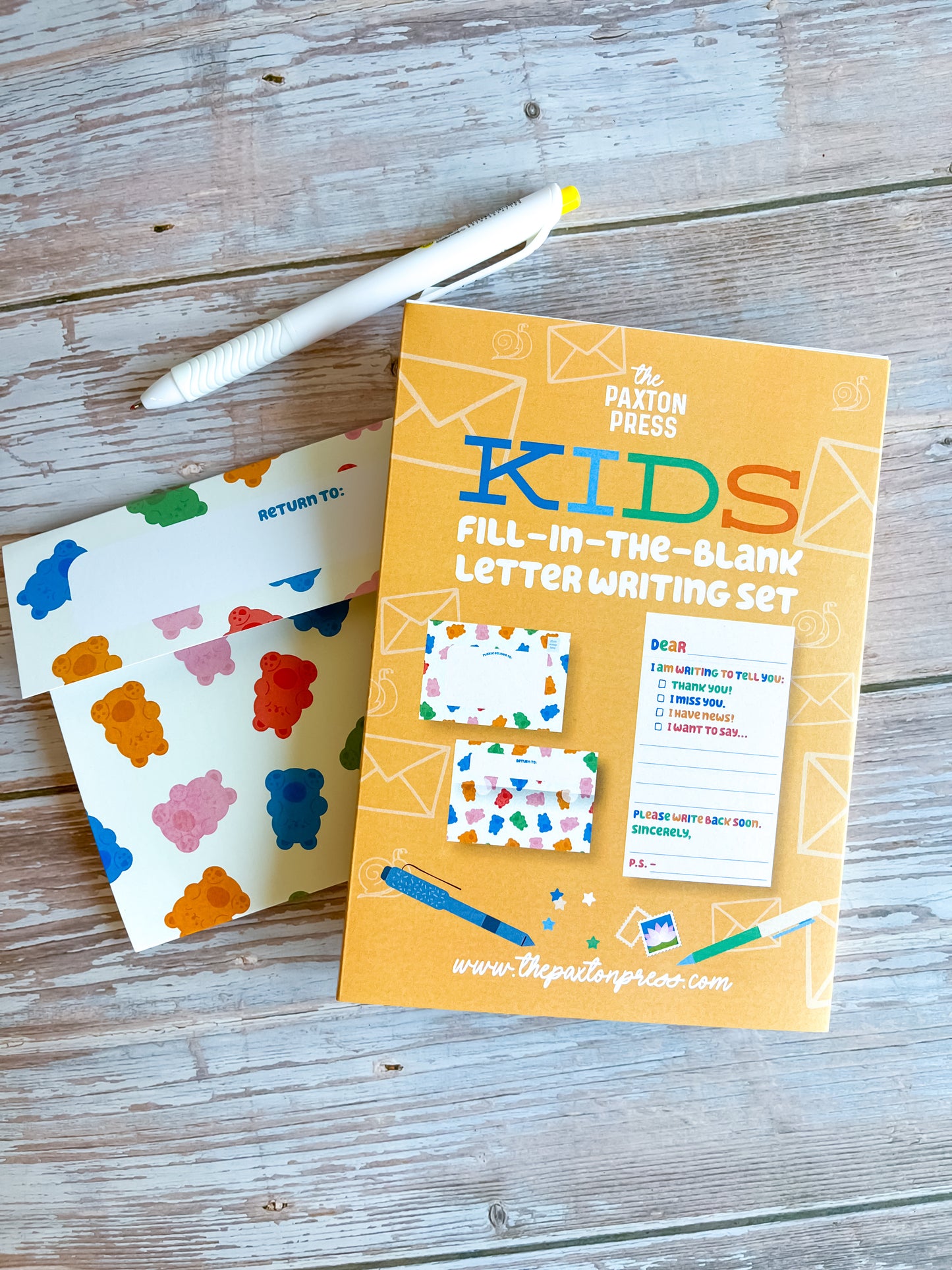 Kids Fill-in Fold Up Letter Set of 10 - Gummy Bears