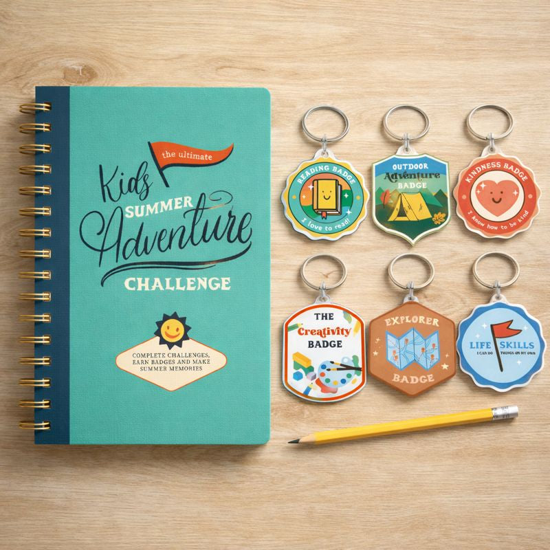 Kids Summer Adventure Challenge - Notebook & Badges