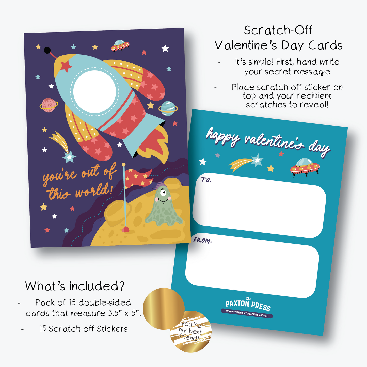 Out of this World Space Scratch-Off Class Valentines
