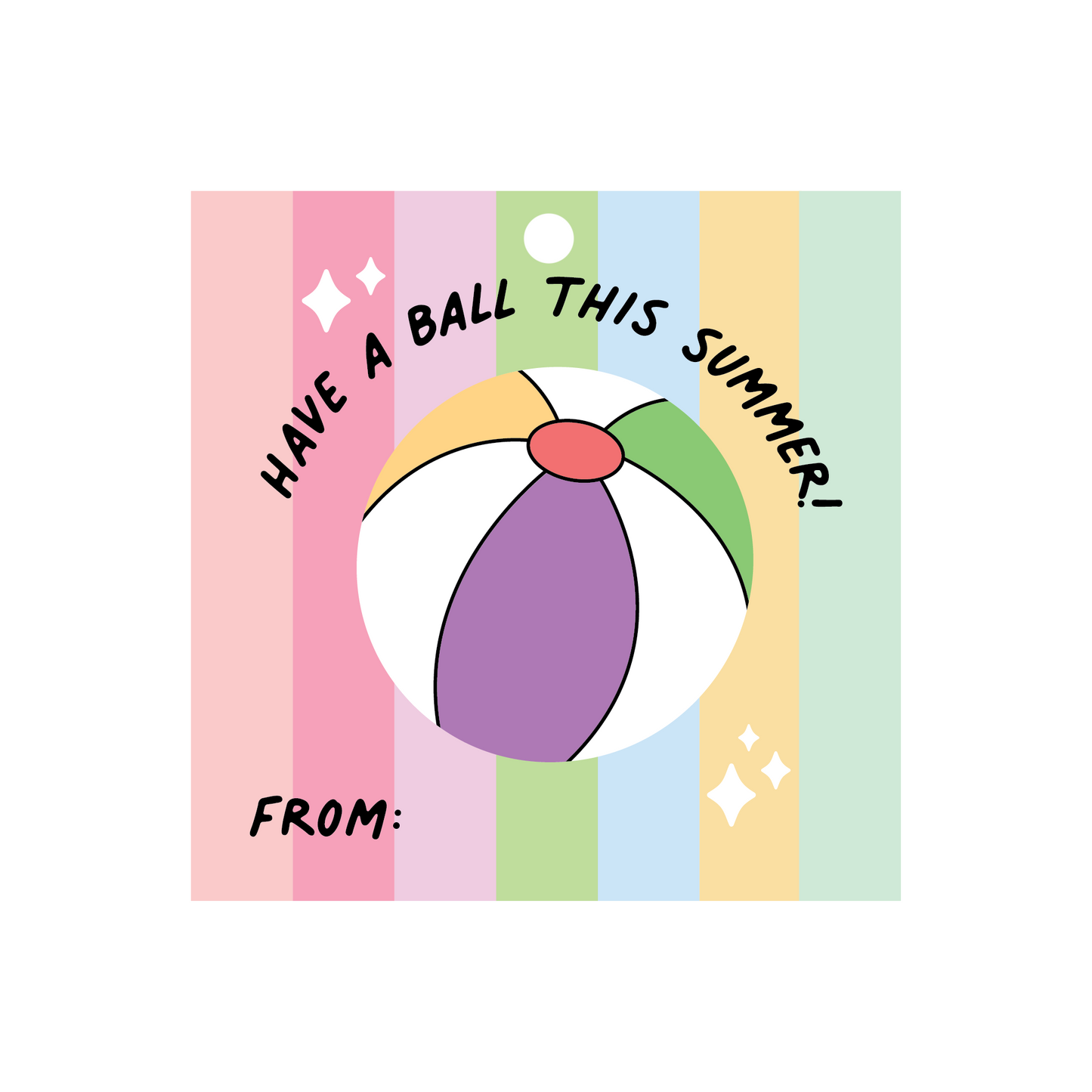 Have a Ball this Summer End of Year Gift Tags - Set of 30