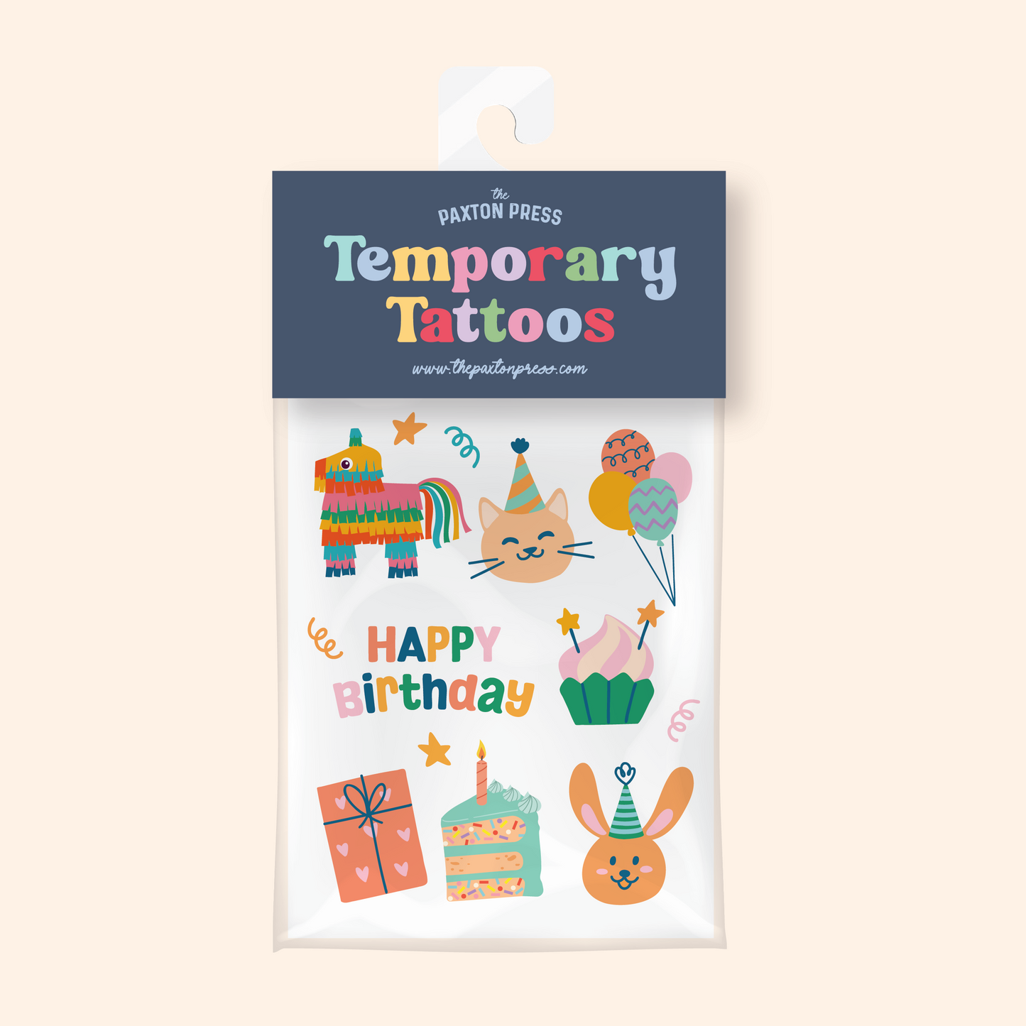 Birthday Temporary Tattoos – Pack of 2 Party Tattoo Sheets