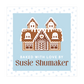 Baked with Love Gingerbread House Tags - Blue