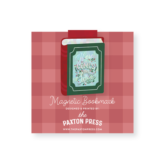 Here Comes the Snow Christmas Reading Holographic Magnetic Bookmark