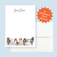Custom Writing Stationery Set of 12 - Dog Breeds Personalized Stationery with Envelopes