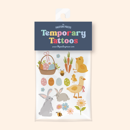 Easter Temporary Tattoos – Pack of 2 Holiday Tattoo Sheets