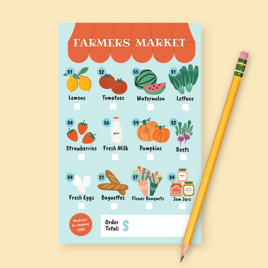 Farmer's Market Pretend Play Notepad