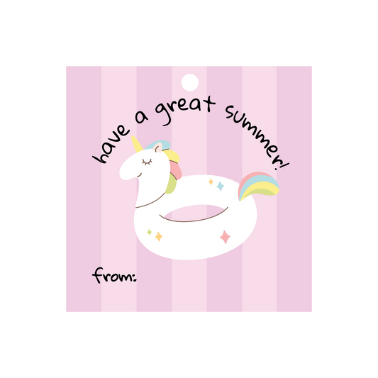 Have a Great Summer End of Year Gift Tags - Unicorn Float - Set of 30