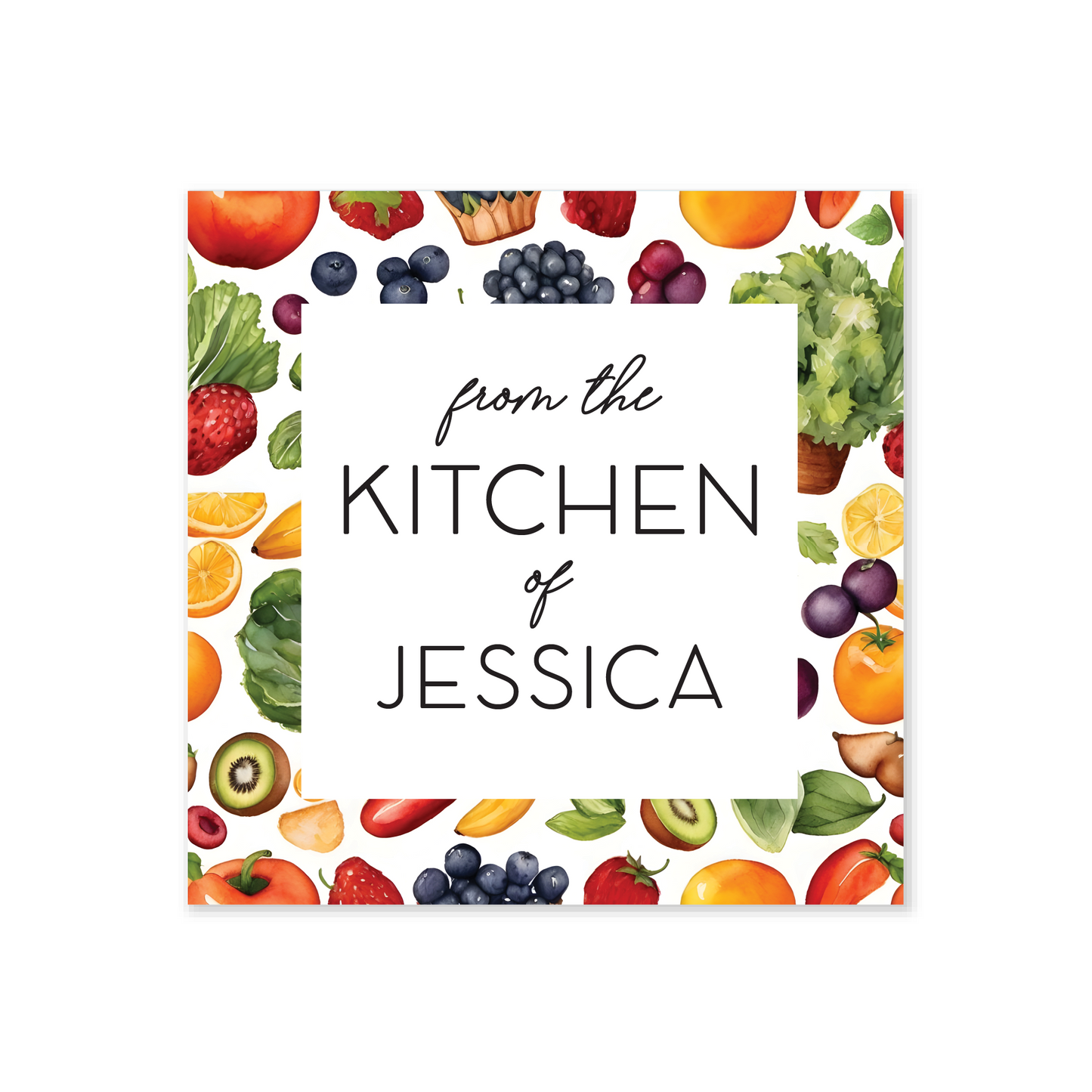 From the Kitchen of - Fruit & Veggie Tags or Stickers