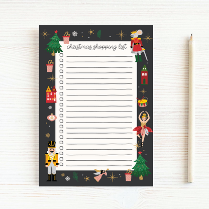 Nutcracker Christmas Shopping List Notepad