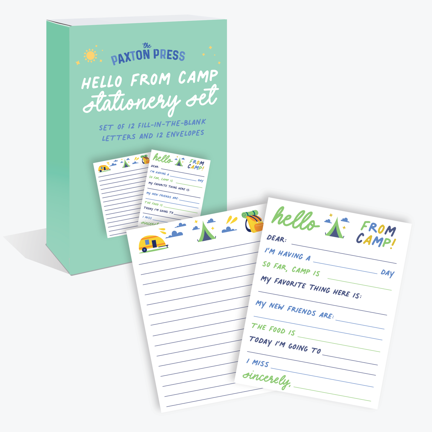 Hello From Camp Fill In The Blank Stationery - Green
