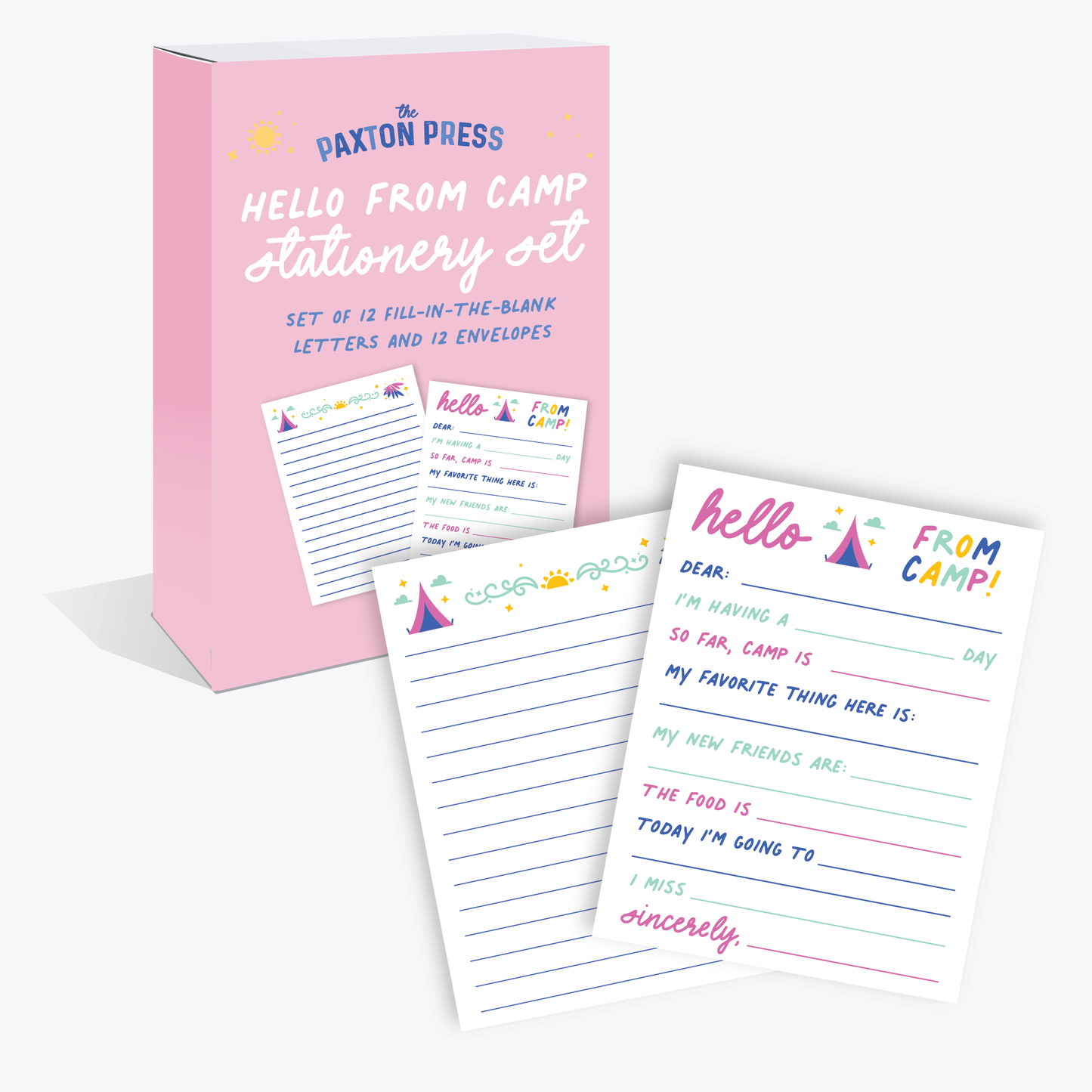 Hello From Camp Fill In The Blank Stationery - Pink