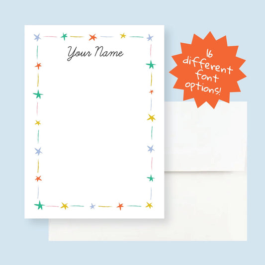 Custom Writing Stationery Set of 12 - Personalized Stationery with Envelopes