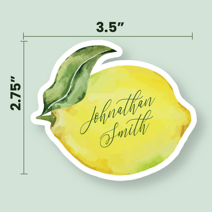 Watercolor Lemon Shaped Place Cards - Printed and Die-Cut
