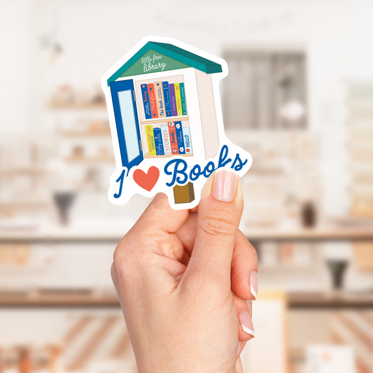 I Heart Books - Little Free Library Sticker