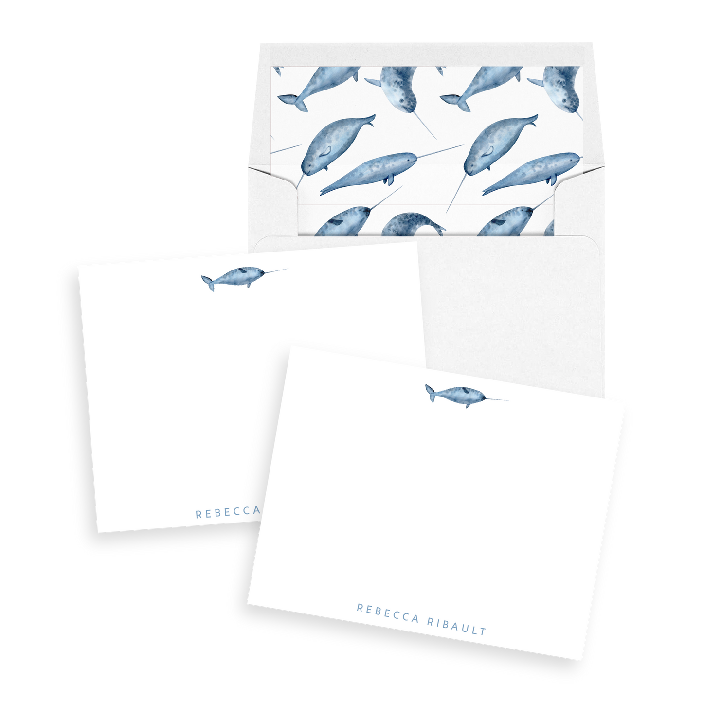 Narwhals Personalized Stationery Set of 12