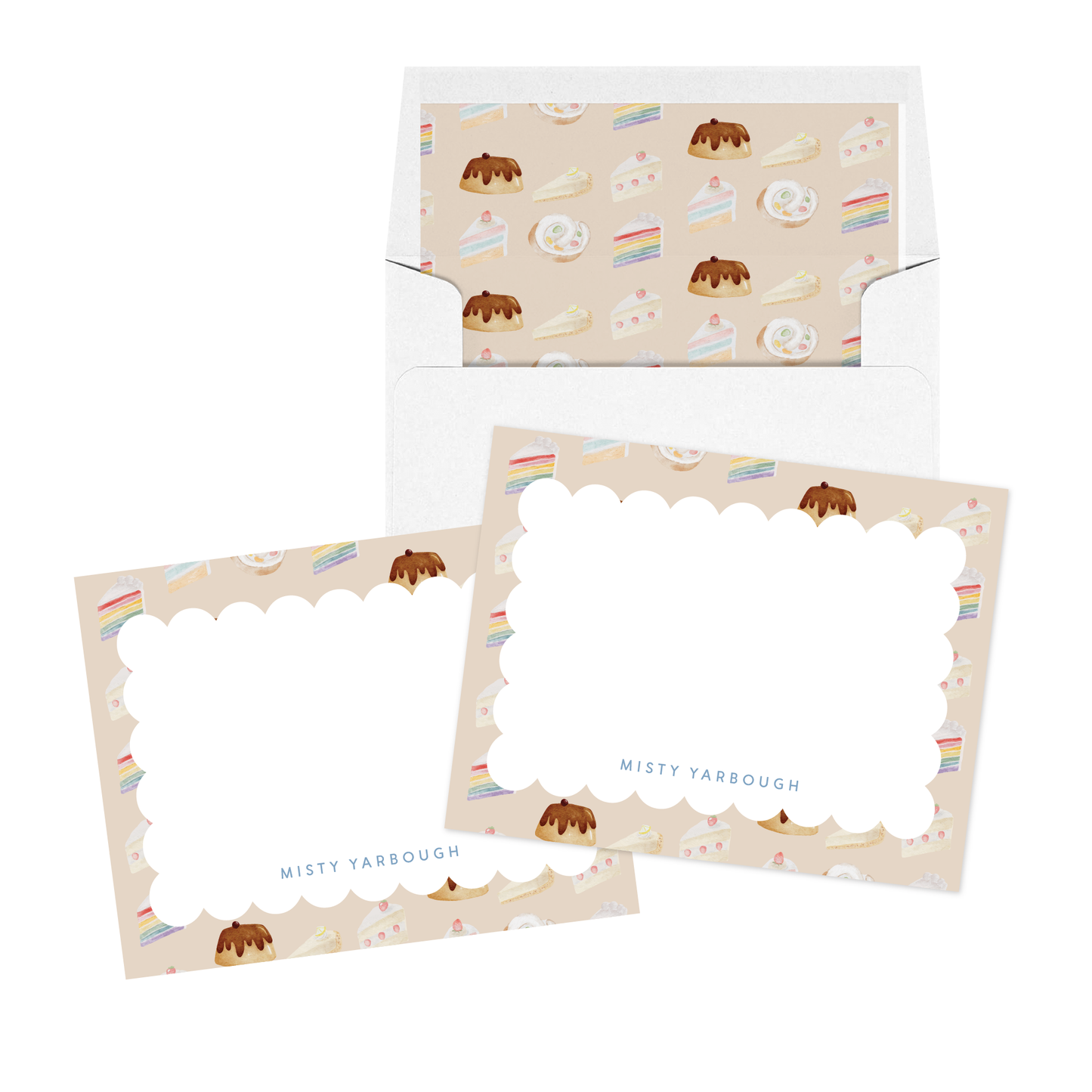Bakery Cakes Personalized Stationery Set of 12