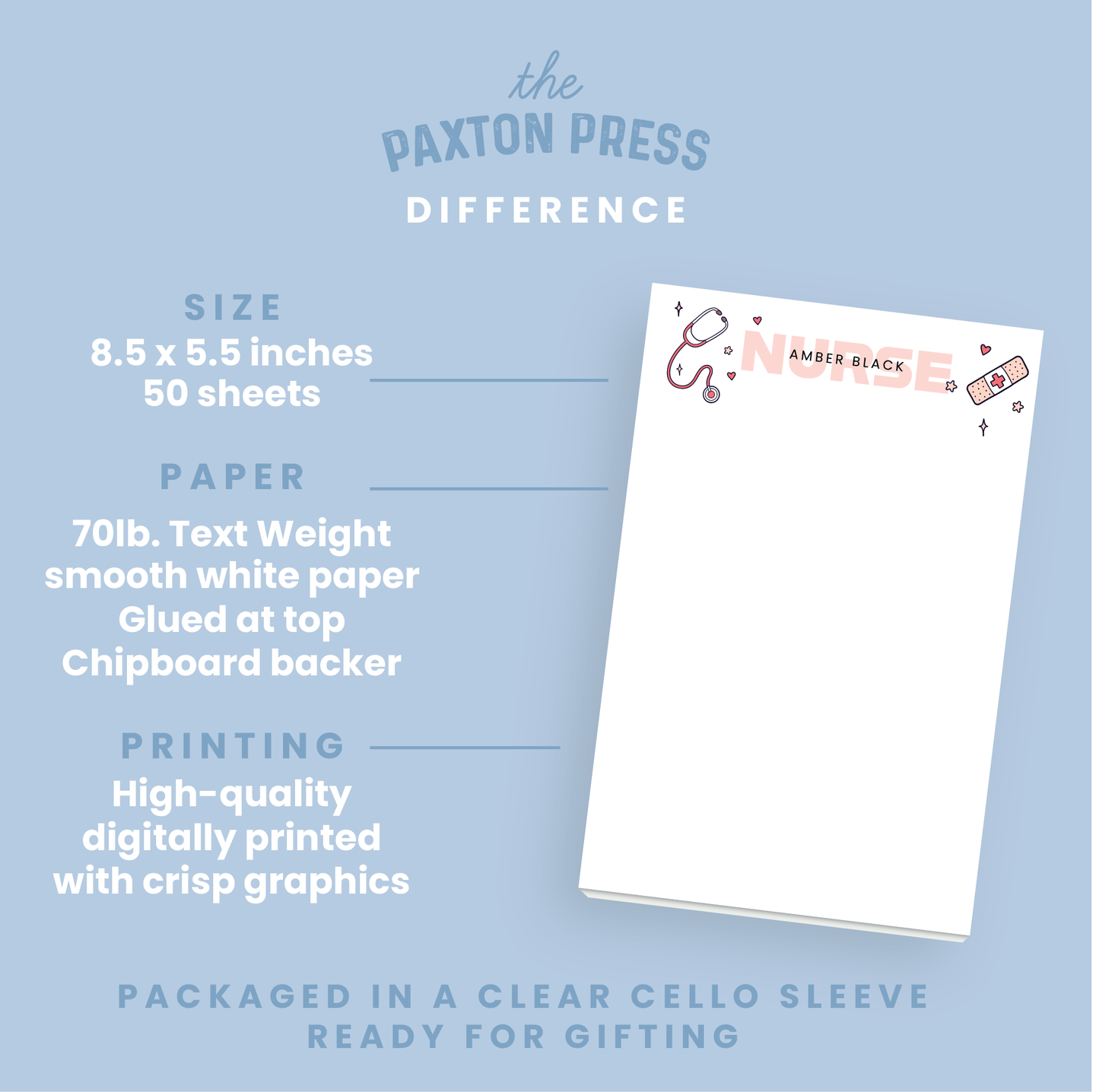 Custom Nursing Notepad