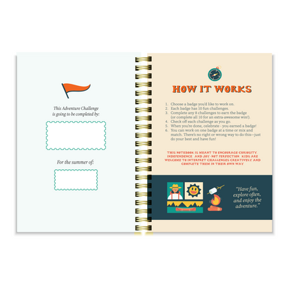 Kids Summer Adventure Challenge - Notebook & Badges