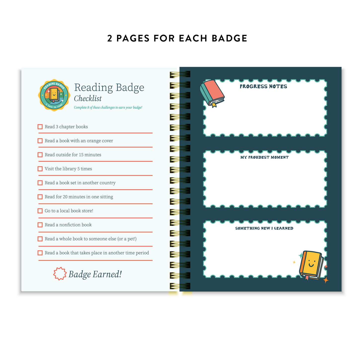 Kids Summer Adventure Challenge - Notebook & Badges