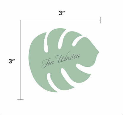 Palm Leaf Shaped Place Cards - Printed and Die-Cut