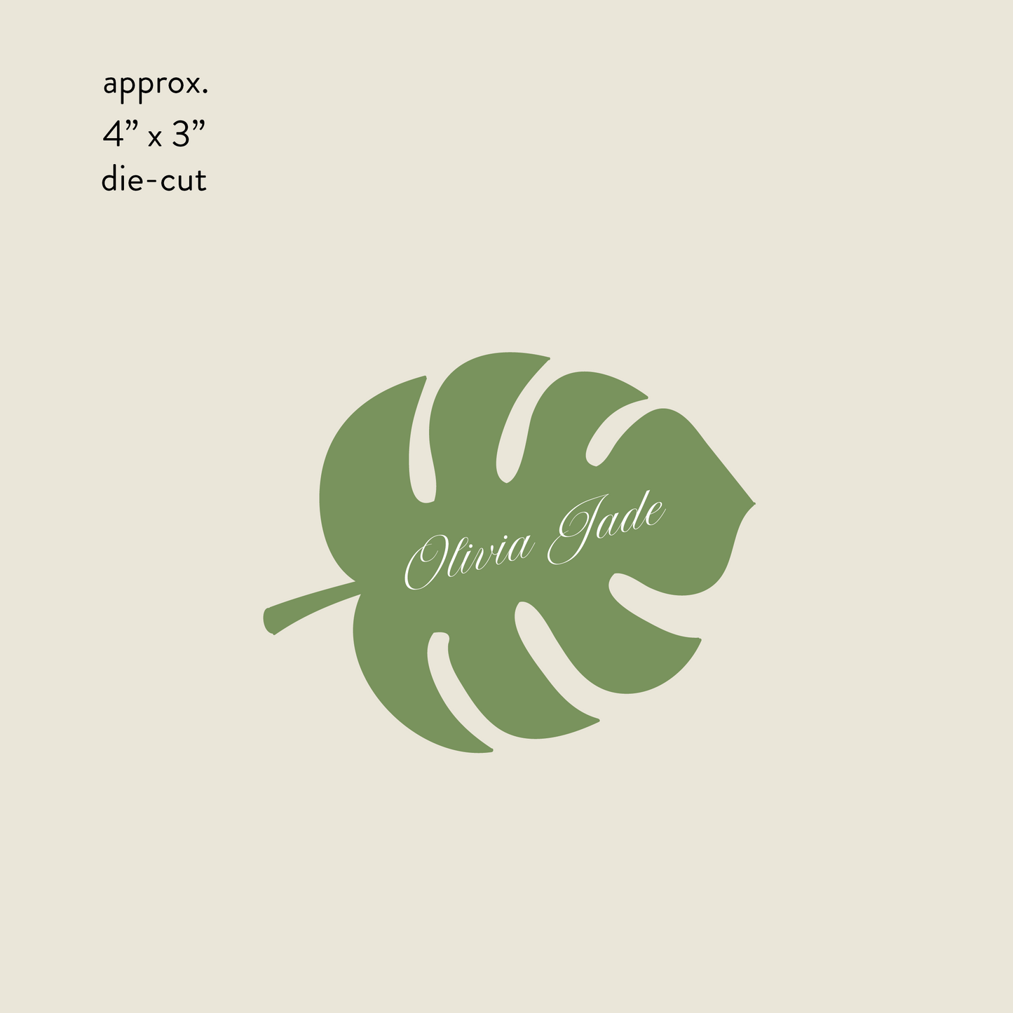 Palm Leaf Shaped Place Cards - Printed and Die-Cut