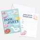 Summer Pool Party Invitation  - Custom OR Fill-in-the-Blank - Set of 12