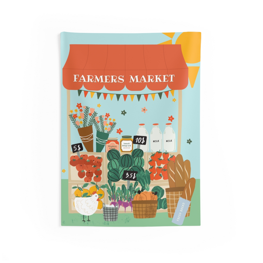 Pretend Play Farmer's Market Backdrop for Kids – Dramatic Play Scene 36" x 26"
