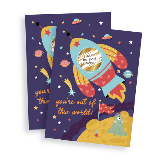 Out of this World Space Scratch-Off Class Valentines