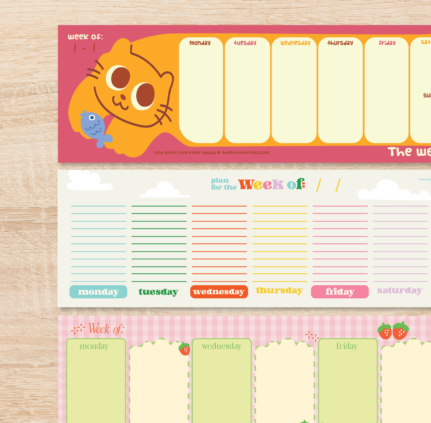 Shiba Dog Kawaii Weekly Desk Planner - 17" x 5"