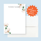 Custom Writing Stationery Set of 12 - White Florals