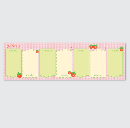 Strawberry Fields Weekly Desk Planner - 17" x 5"