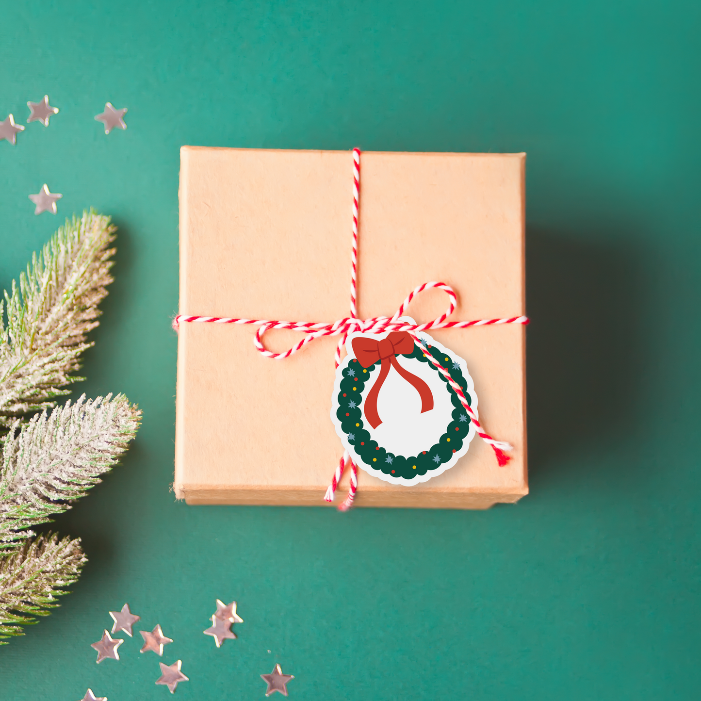 Wreath Shaped Christmas Gift Tags