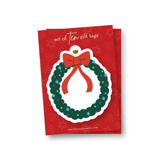Wreath Shaped Christmas Gift Tags