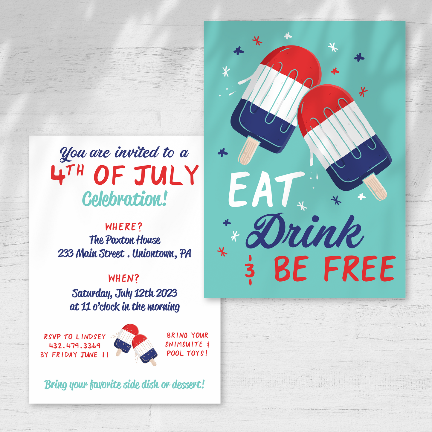 4th of July Party Invitation - Custom OR Fill-in-the-Blank - Set of 12