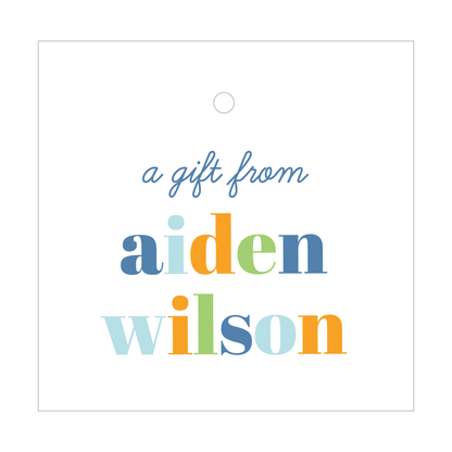 "A Gift From" Boys Multi-Color Tags or Stickers