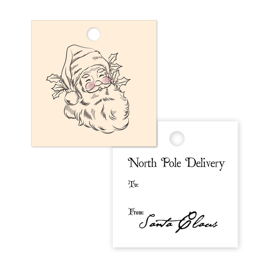 Light Pink Santa Favor Tags