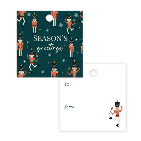 Season's Greetings Nutcracker Gift Tags
