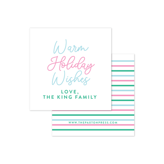 Warm Holiday Wishes Favor Tags or Stickers