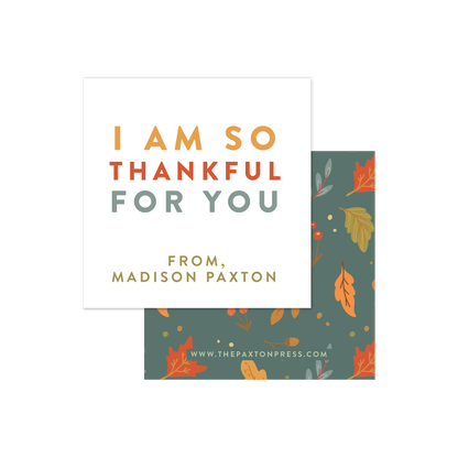 Thankful For You Favor Tags or Stickers