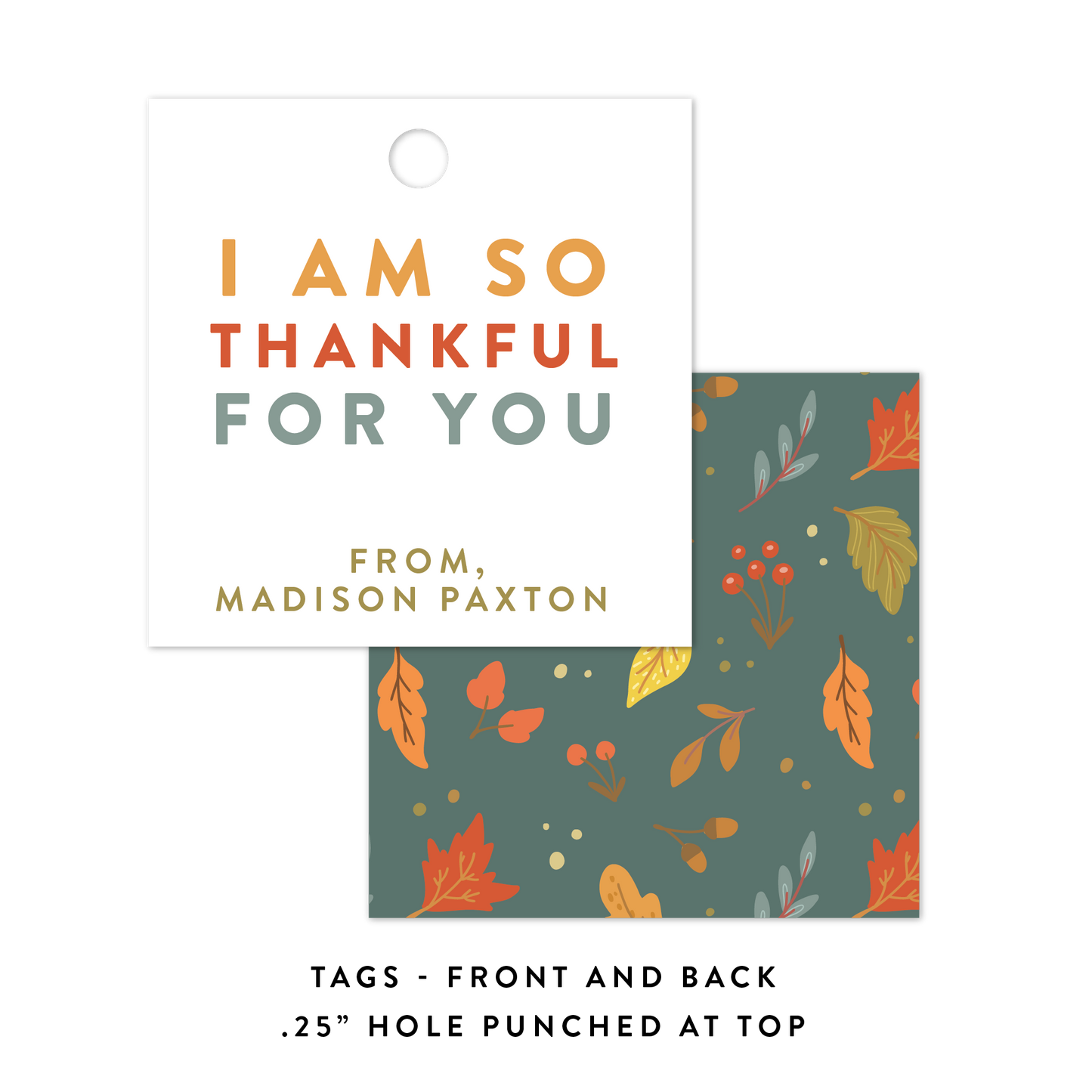 Thankful For You Favor Tags or Stickers