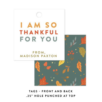 Thankful For You Favor Tags or Stickers