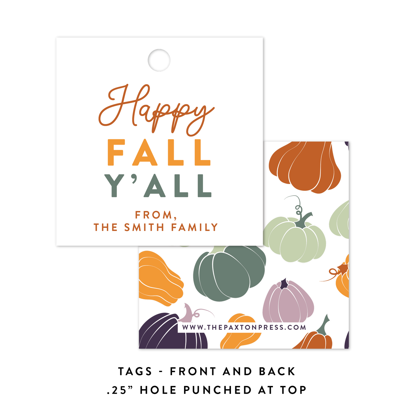 Happy Fall, Y'all Favor Tags or Stickers