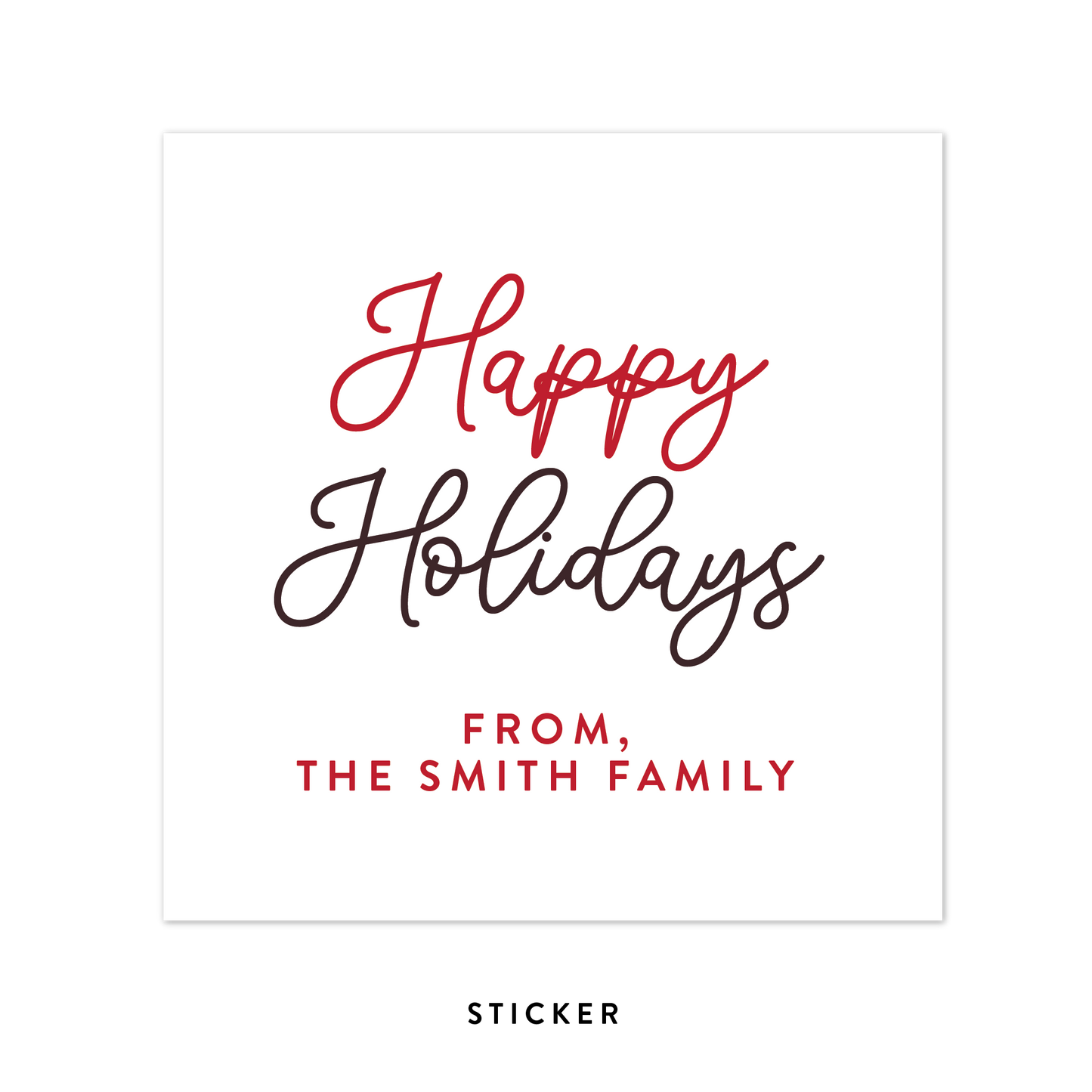 Happy Holidays Favor Tags or Stickers