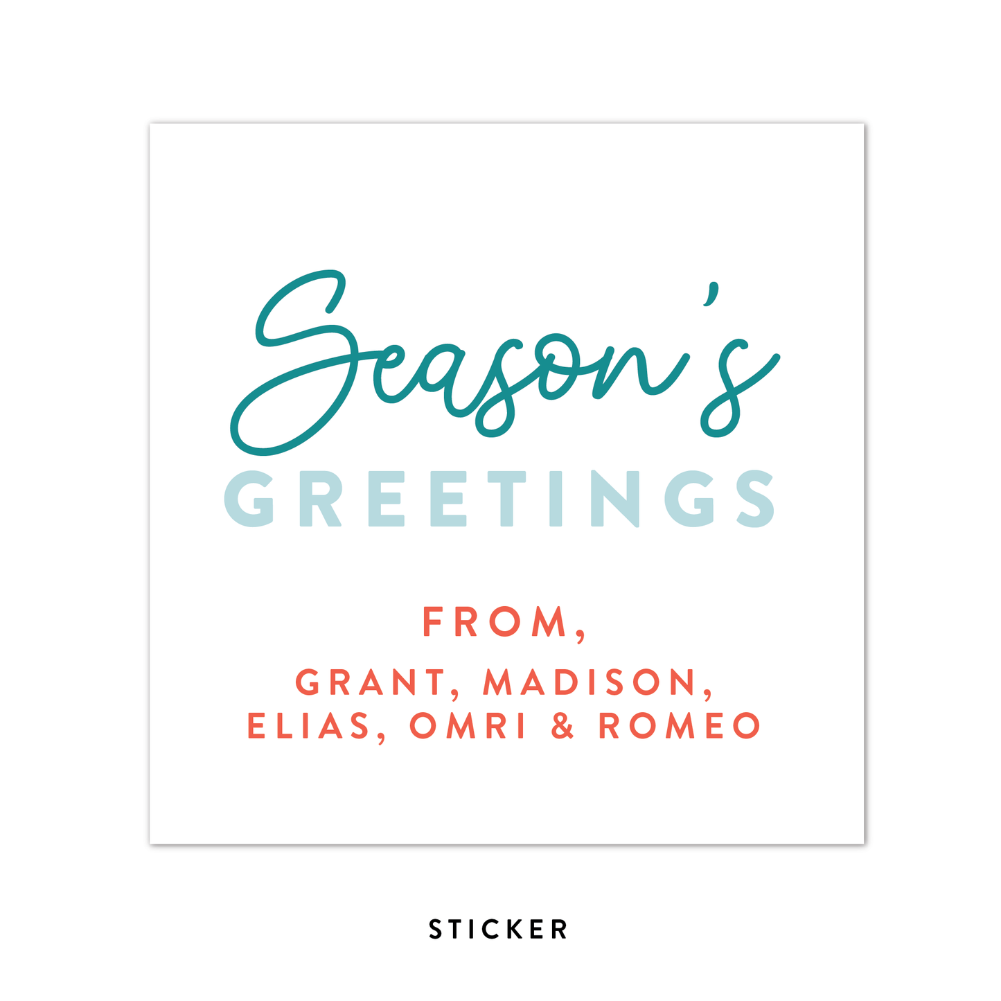 Sweater Pattern Season's Greetings Favor Tags or Stickers