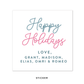 Pink Car Happy Holidays Favor Tags or Stickers