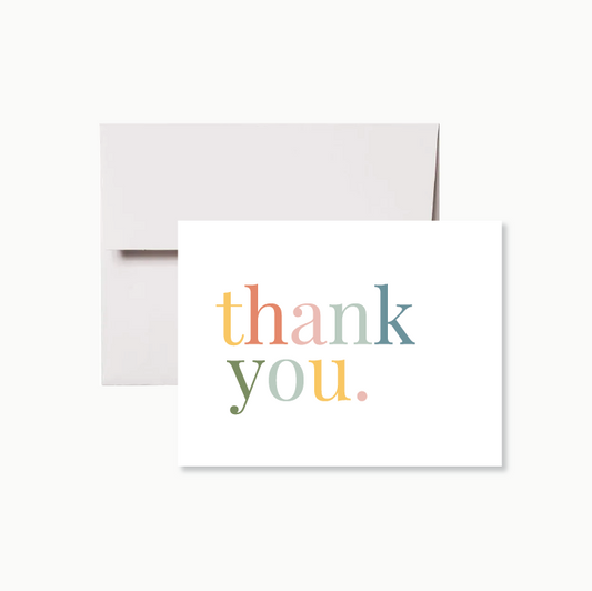Pastel Rainbow Thank You Card